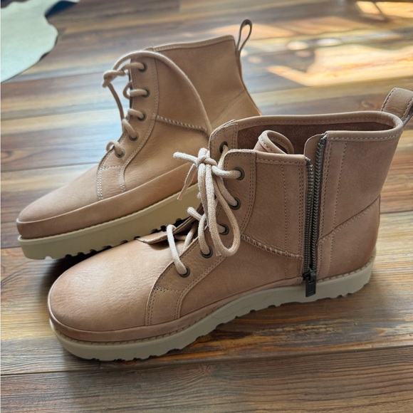 UGG Tan Ankle Boots with Side Zipper - Picture 1 of 6